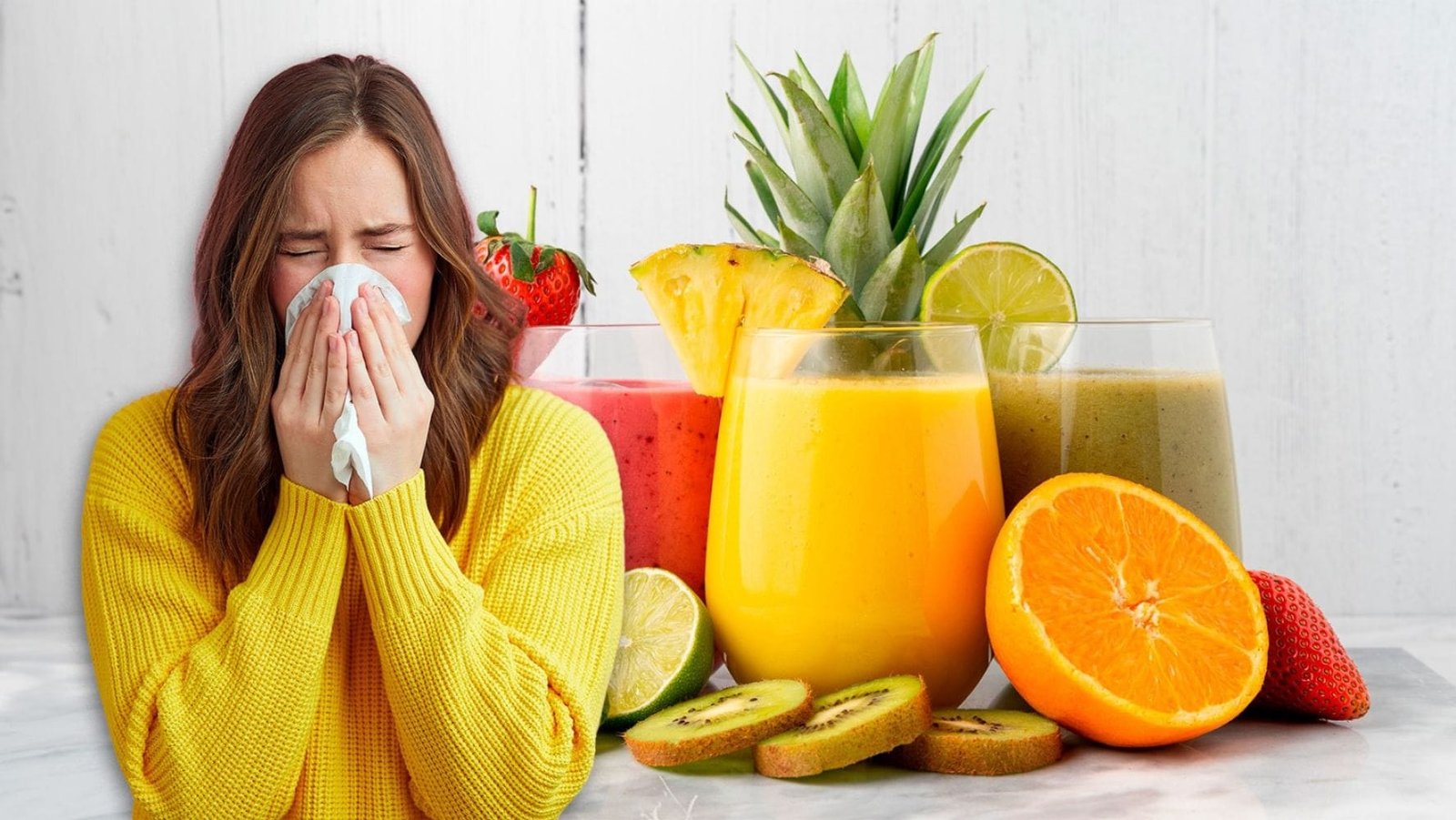 Jugos naturales preparados con naranja jugosa, toronja, zanahoria fresca y frutos rojos. Combinaciones ricas en vitamina C, antioxidantes y propiedades antibacterianas que fortalecen el sistema inmunológico y ayudan a combatir la gripa de forma natural.