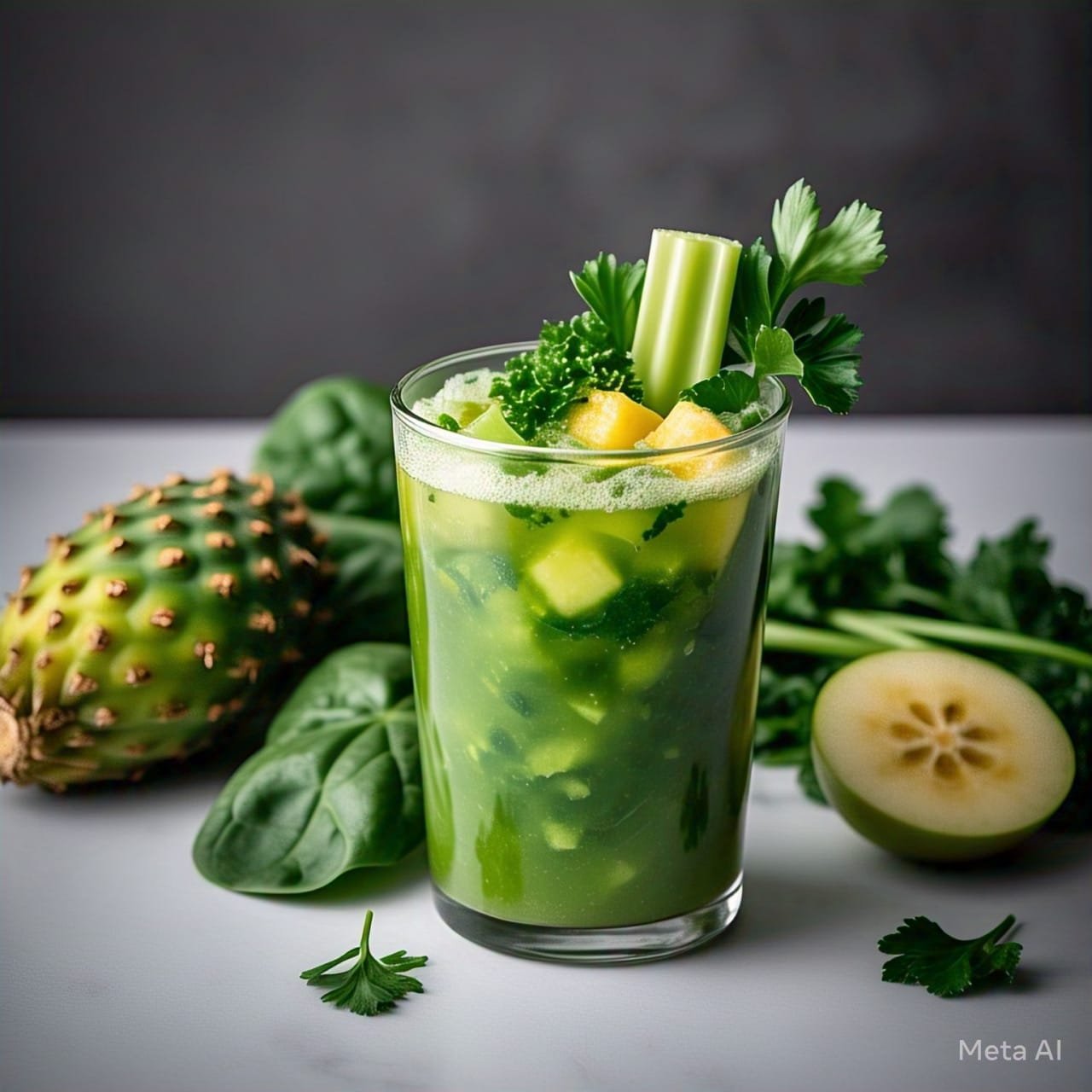 Jugo refrescante de nopal, manzana verde y apio, rico en fibra, antioxidantes y nutrientes esenciales. Bebida natural ideal para mejorar la digestión, equilibrar el colesterol y fortalecer el sistema inmunológico.